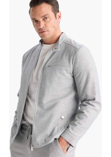 Slim Fit Dar Kesim Dik Yaka Astarlı Fermuarlı Cepli Mevsimlik Baharlık Mont D7534AX25AU