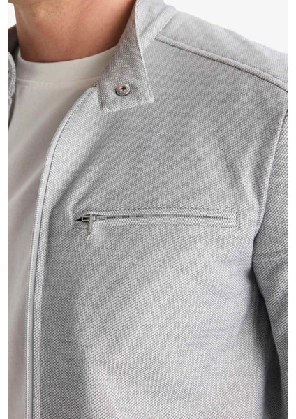 Slim Fit Dar Kesim Dik Yaka Astarlı Fermuarlı Cepli Mevsimlik Baharlık Mont D7534AX25AU indirimleri