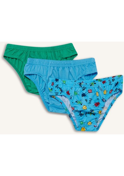 Erkek Çocuk Baskılı 3'lü Slip Külot F7704A825AU