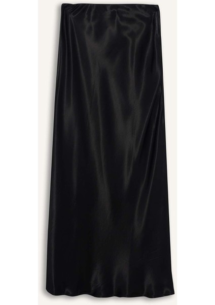 A Kesim Normal Bel Saten Midi Etek B1867AX25AU