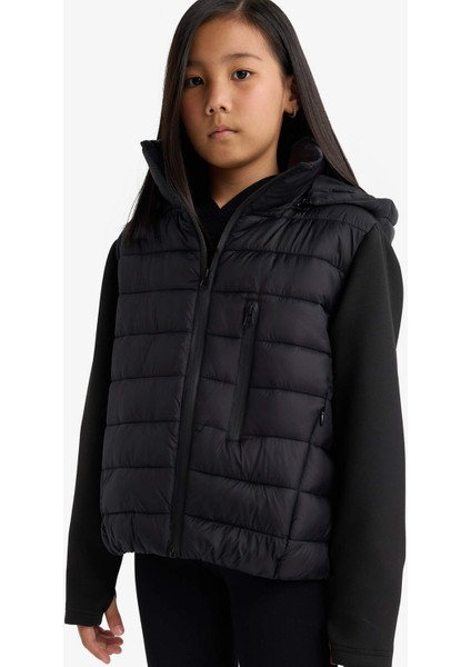 Kız Çocuk Çıkarılabilir Kapüşonlu Fermuarlı Mont F3563A825AU