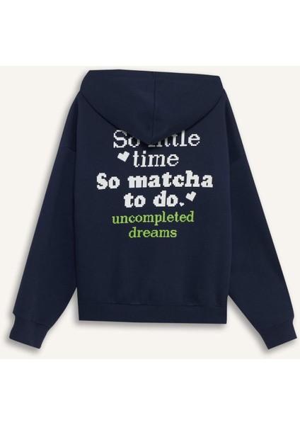 Coool Overshirt Fit Kapüşonlu Baskılı Kalın Kumaş Sweatshirt G0179AX25WN modelleri