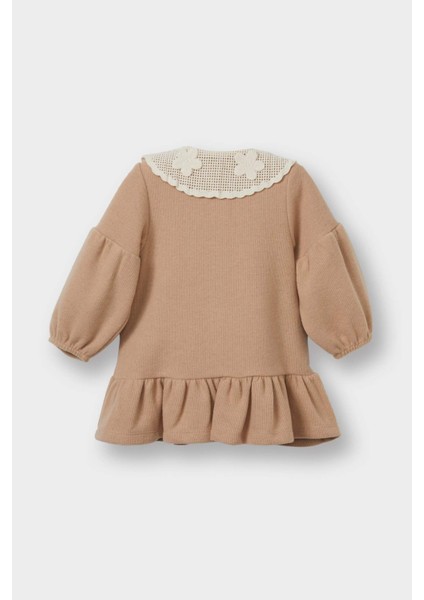 Kız Bebek Bebe Yaka Uzun Kollu Elbise G0144A525WN modelleri