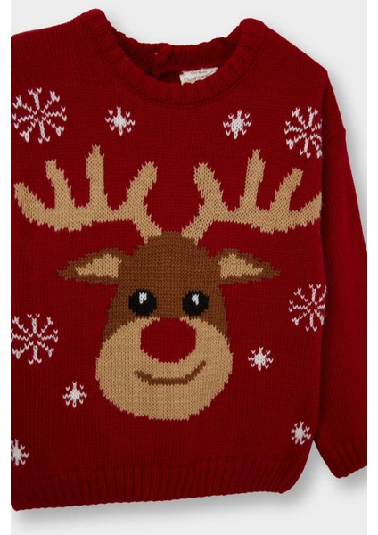 Erkek Bebek Yılbaşı Temalı Bisiklet Yaka Triko Kazak C8877A525WN fiyatları