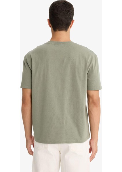 Bisiklet Yaka Penye Kısa Kollu Tişört F9767AX25SM