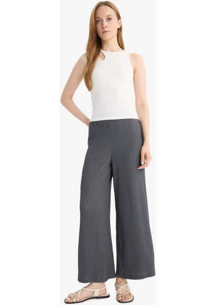 Beli Lastikli Düz Paça Bürümcük Pantolon F6166AX25SM