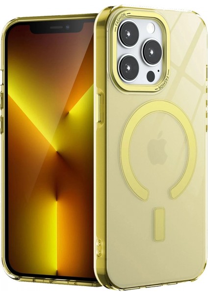 iPhone 15 Pro Max Kılıf Troy Magsafe Kapak - Sarı