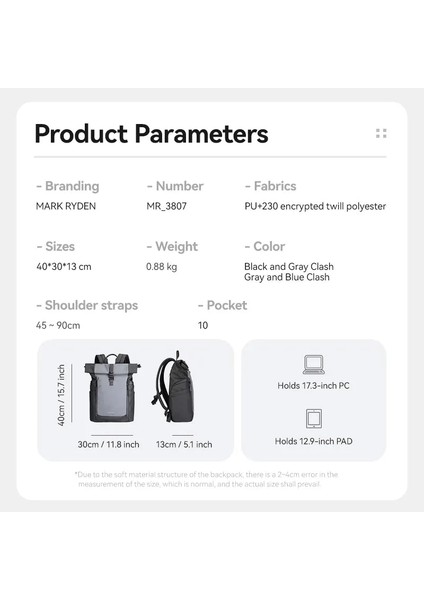 Dynapack 17.3 Inch MR3807_11 Siyah Gri Renk Sırt Çantası 40X30X13 fırsatları