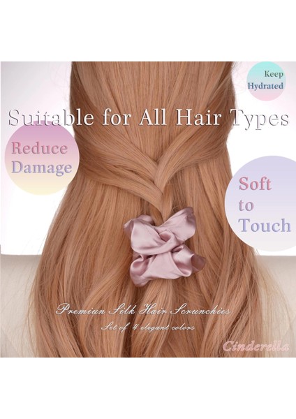 %100 Saf Ipek Kadın Scrunchie Saç Tokası 3.5cm - Yumuşak Rahat Uyku Için Simit Lastik Toka Model-5 fiyatları