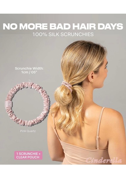 %100 Saf Dut Ipek Küçük Scrunchie Saç Tokası Lila - Günlük Pratik Ekstra Elastik Simit Lastikli Toka