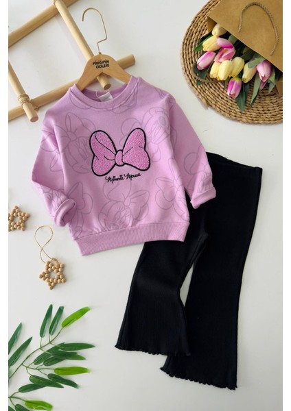 Minigimin Cicileri Fiyonk Işleme Detaylo Mnn Kız Çocuk 2 li takım - Lila