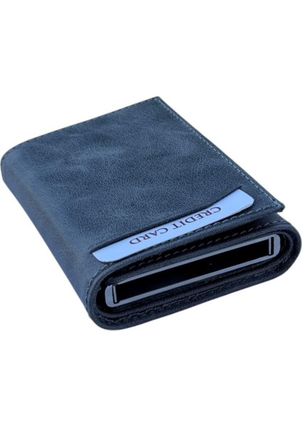 Ummaka Gri %100 Deri Mekanizmalı Kartlık