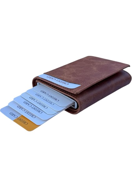 Ummaka KAHVE%100 Deri Mekanizmalı Kartlık modelleri