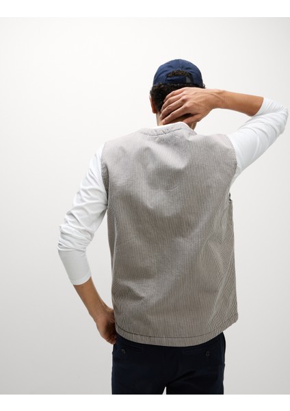 Pamuk Karışımlı Dolgulu Kanvas Yelek