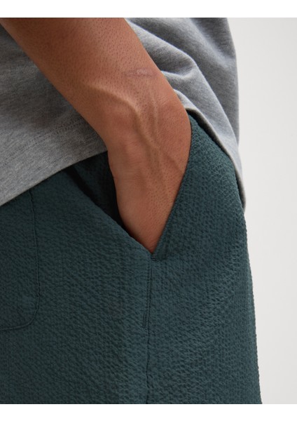 Pamuk Karışımlı Elastik Bel Şort