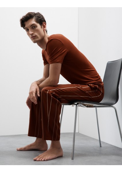 Lyosel Çizgili Pijama Altı