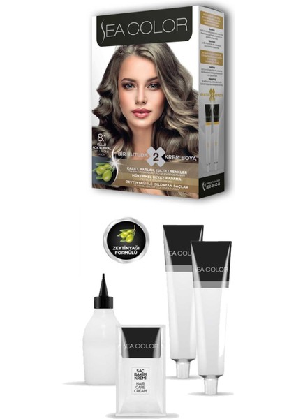 2 Tüp Krem Saç Boyası Seti Küllü Açık Kumral No:8.1 fırsatları