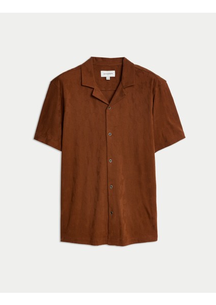 Saf Pamuklu Dokulu Gömlek