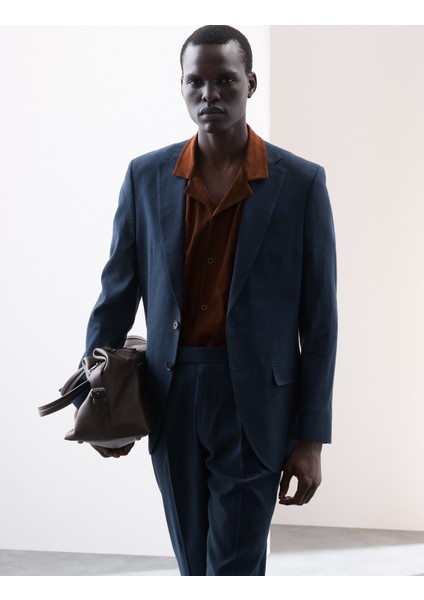 Saf Pamuklu Dokulu Gömlek