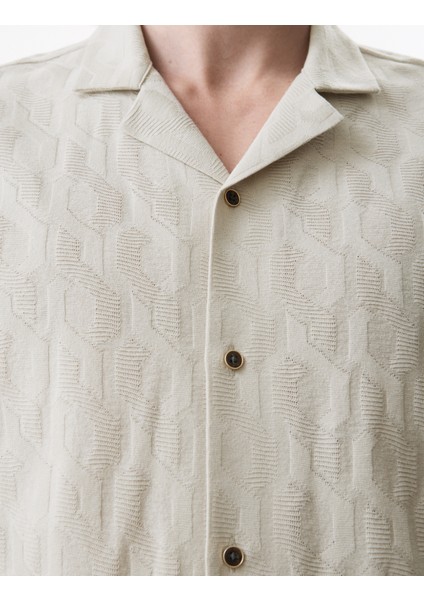 Saf Pamuklu Dokulu Gömlek