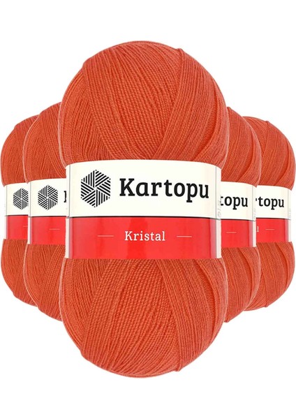 5 Adet Kristal Çift Katlı El Örgü Lif İpi Narenciye K1212