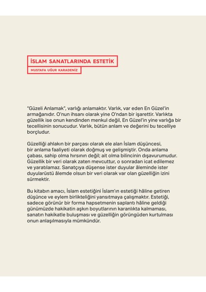 İslam Sanatlarında Estetik - Mustafa Uğur Karadeniz fiyatları