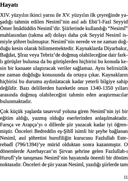 Seyyid Nesimî - Yusuf Yıldırım