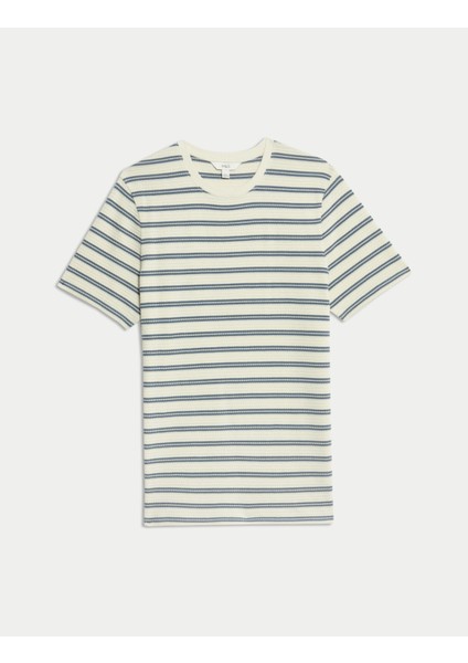 Pamuk Karışımlı Şeritli Desenli Tişört fiyatları