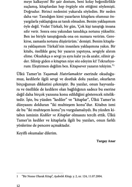 Kediler ve Kitaplar - Ülkü Tamer