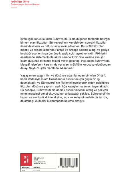 İşrakîliğe Giriş - Ğulâmhüseyin İbrâhîmî Dînânî fiyatları