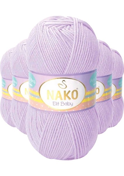 5 Adet Elite Baby El Örgü İpi Tüylenmeyen Bebek Yünü Mine Çiçeği 5090