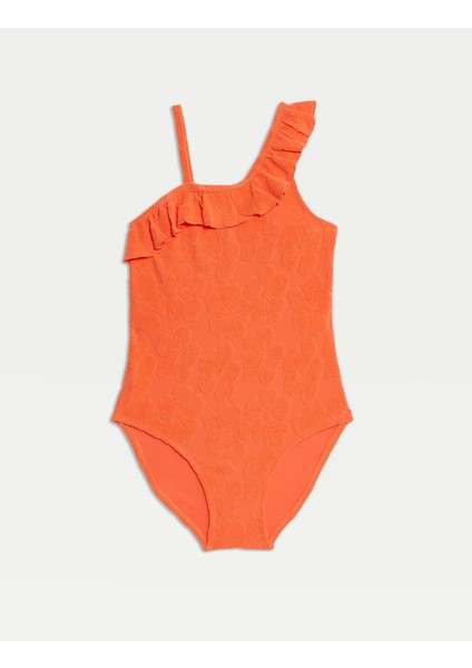 Fırfırlı Çiçek Desenli Dokulu Mayo (6-16 Yaş) fırsatları