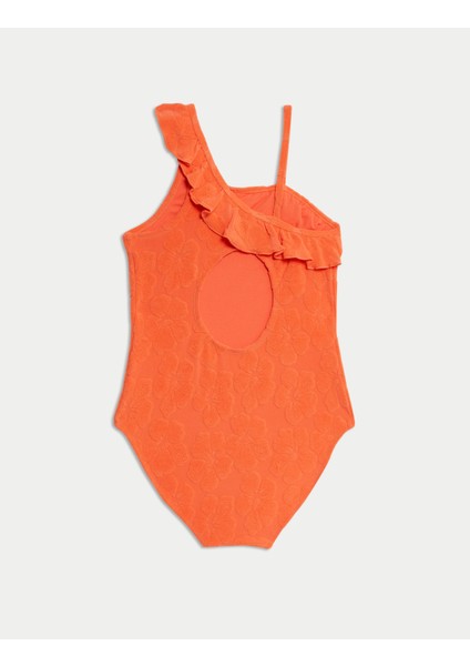 Fırfırlı Çiçek Desenli Dokulu Mayo (6-16 Yaş) indirimleri