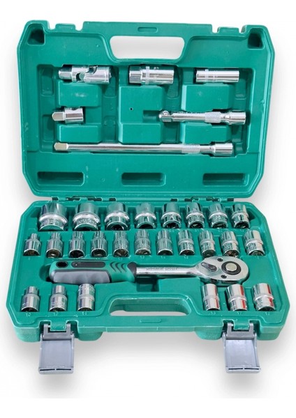 32 Parça Profesyonel Lokma Takımı 1/2 Cr-V Çeliği (32 Parça)