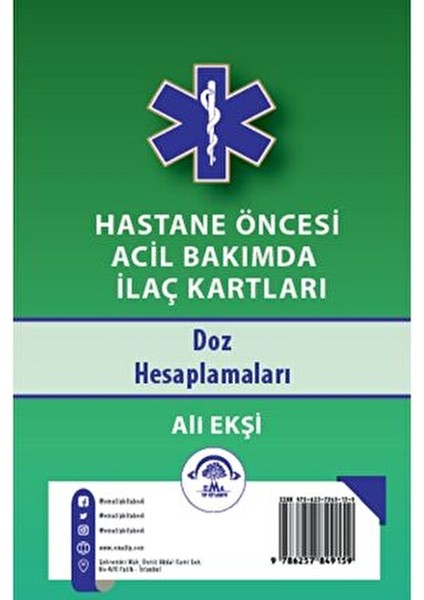 Hastane Öncesi Acil Bakım İlaç Kartları 76 Sayfa Türkçe Ali Ekşi fiyatları