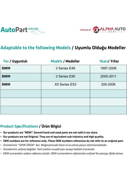 Bmw 3 Serisi E46 Cam Düğmesi Tamir Kapağı (Bmw Eski Model) fiyatları
