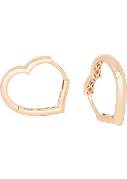 Kalpli Taşsız Halka Küpe 14 Ayar Altın