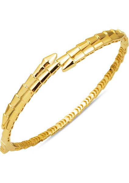 Yılan Model 14 Ayar Altın Kelepçe Bilezik