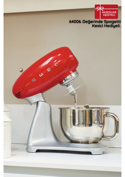 50's Style Retro 4.8lt Red Stand Mikser SMF02RDEU