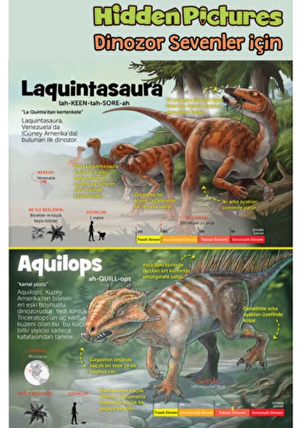 Dikkat Atölyesi Dinozor Sevenler İçin 64 Sayfa Hidden Pictures Eğlenceli Aktivite Kitabı modelleri