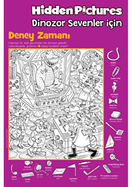 Dikkat Atölyesi Dinozor Sevenler İçin 64 Sayfa Hidden Pictures Eğlenceli Aktivite Kitabı indirimleri
