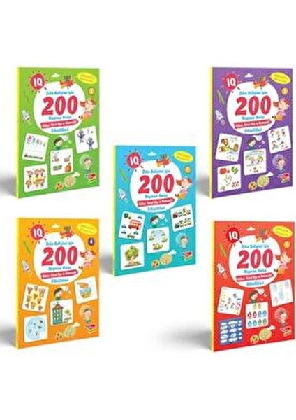200 Heyecan Verici Zeka Gelişimi Etkinlik Seti Ciltsiz Çocuk Kitapları