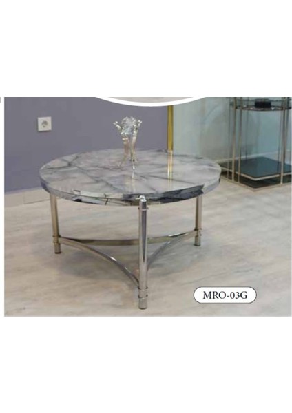 Mim Mermer - Gümüş Mersedes Orta Sehpa