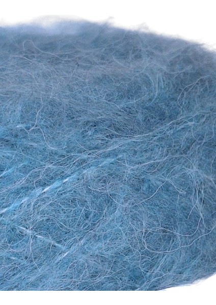 Mavi Renkli, Bol Tüylü, Ince Moher Örgü Ipi (200 Gr.) modelleri