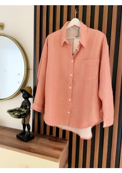 Ince Çizgili Müslin Kumaş Gömlek modelleri