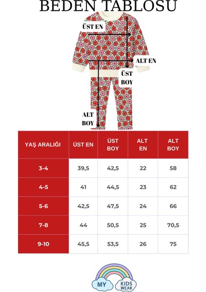 Kız Çocuk Desenli Ikili Takım (Sweatshirt + Tayt) 2-8 Yaş 12110 fiyatları