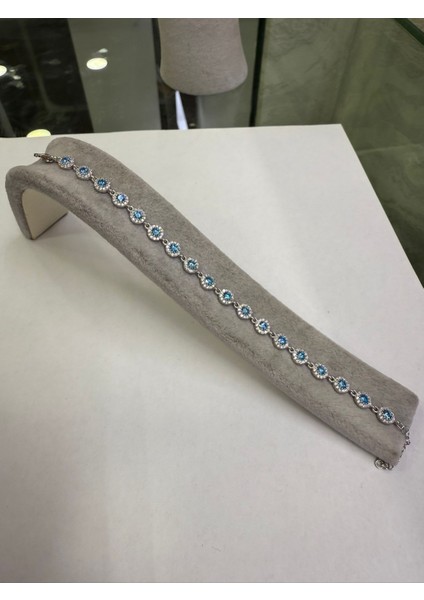 Akuamarin Su Yolu Gümüş Bileklik