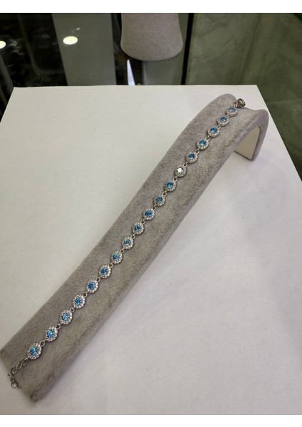 Akuamarin Su Yolu Gümüş Bileklik modelleri