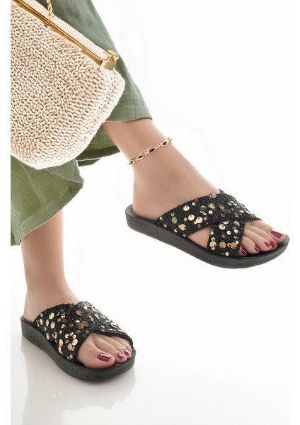 Kadın Günlük Terlik Siyah Şık Misafir Ev Dışarı Terliği modelleri