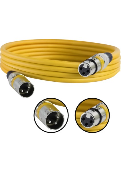 MXL-3M-YLW Kaliteli XLR TO XLR 3 mt. Mikrofon Kablosu